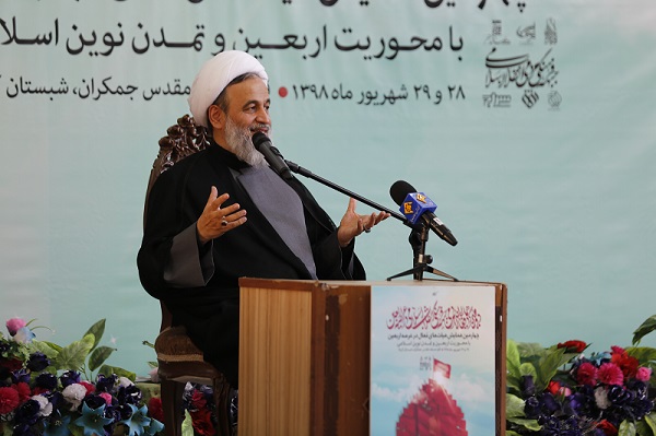 مسجد جمکران-در جمع موکب‌داران اربعین | اربعین واجب نیست ولی محل امتحان ماست؛ مثل امتحان اصحاب در شب عاشورا